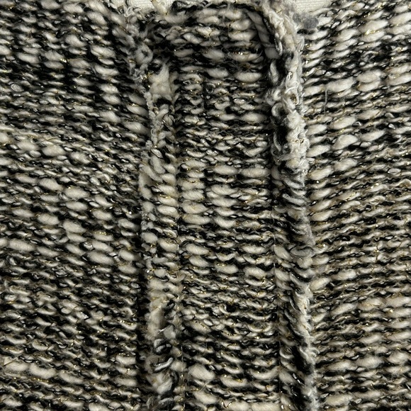 ANTHROPOLOGIE CARTONNIER Cream & Grey with Gold Details Button Cardigan/Blazer - Picture 8 of 12